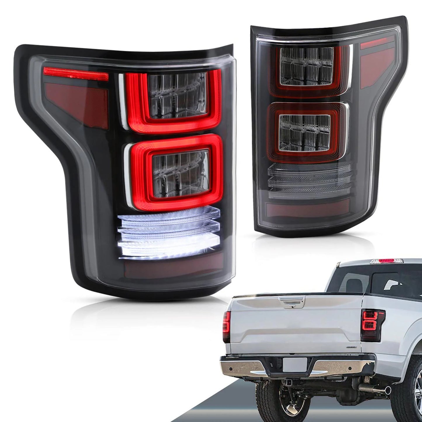 15-20 F150 13th Gen Vland LED Tail Lights Smoked Housing
