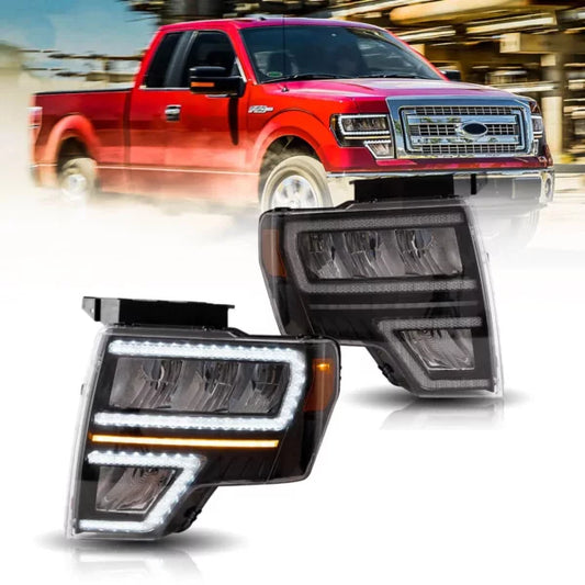 VLAND LED Projector Headlights For Ford F150 2009-2014 with Dynamic DRL