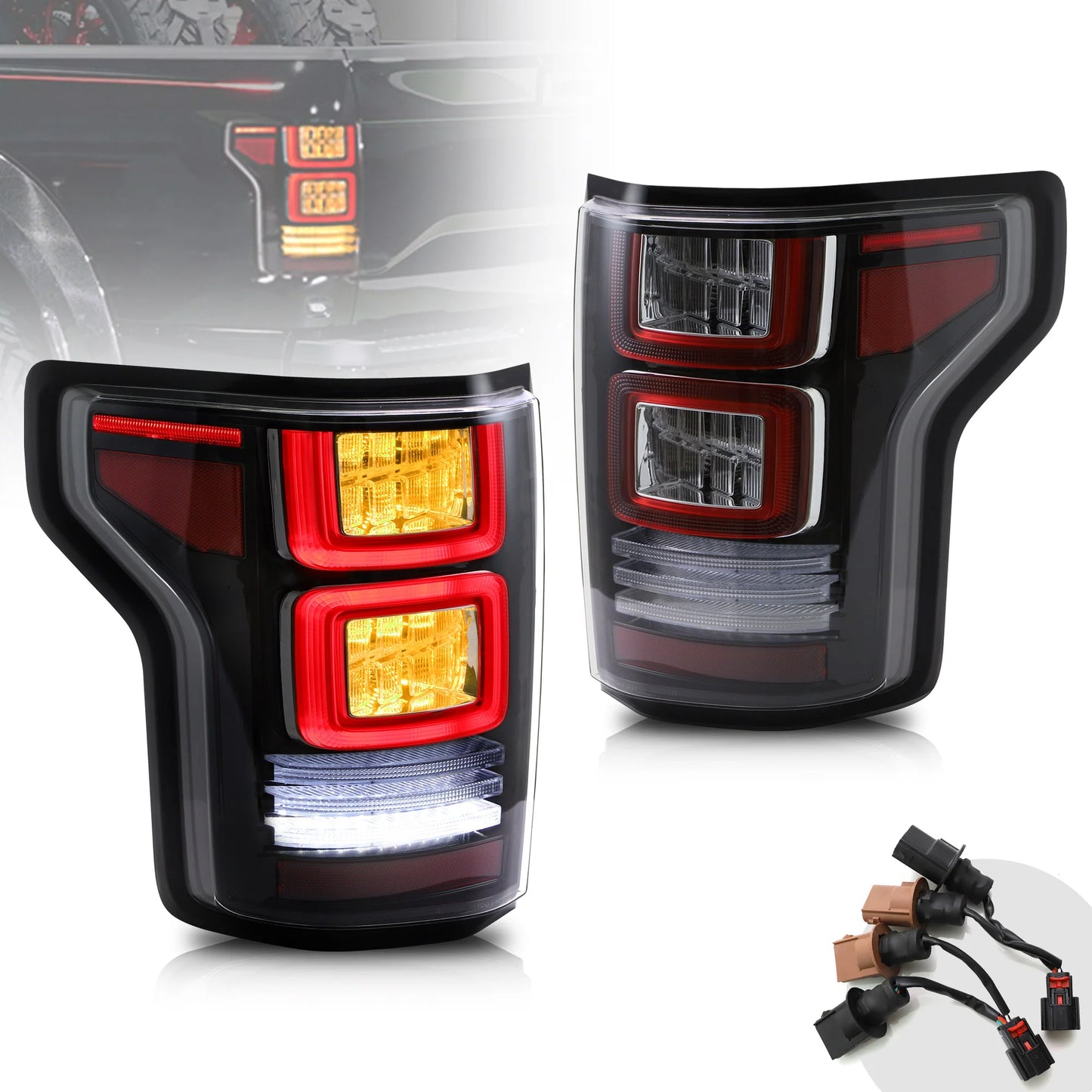 15-20 F150 13th Gen  Vland LED Tail Lights Smoked Housing