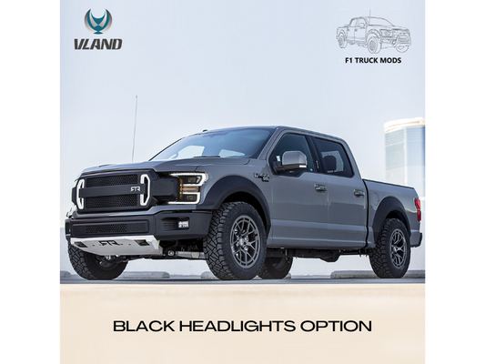 18-20 Ford F150 Vland LED Dual Beam Projector HeadLights Black